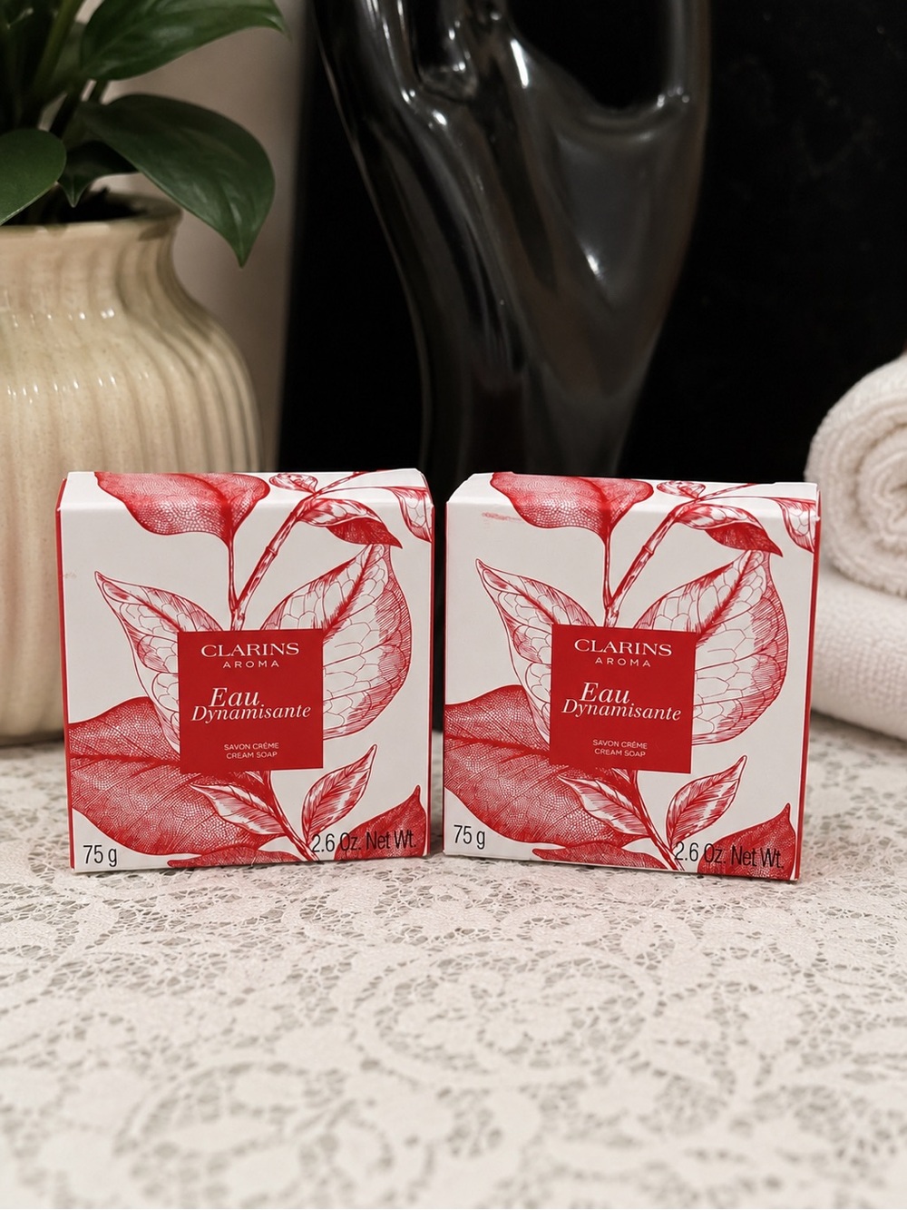 Clarins Eau Dynamisante Cream Soap - 2 pk